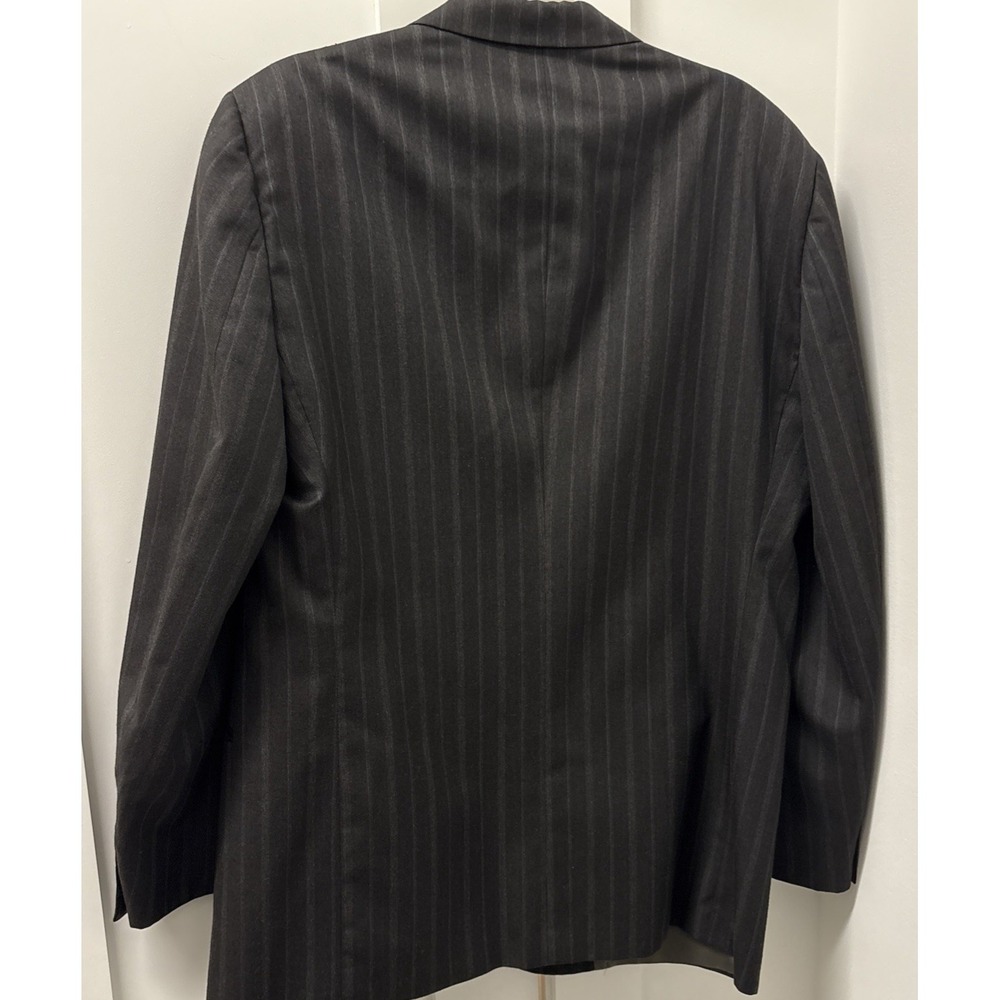 Christian Dior Monsieur Men's 46L Wool Dark Gray Striped Suit Blazer Made in USA - Picture 2 of 10